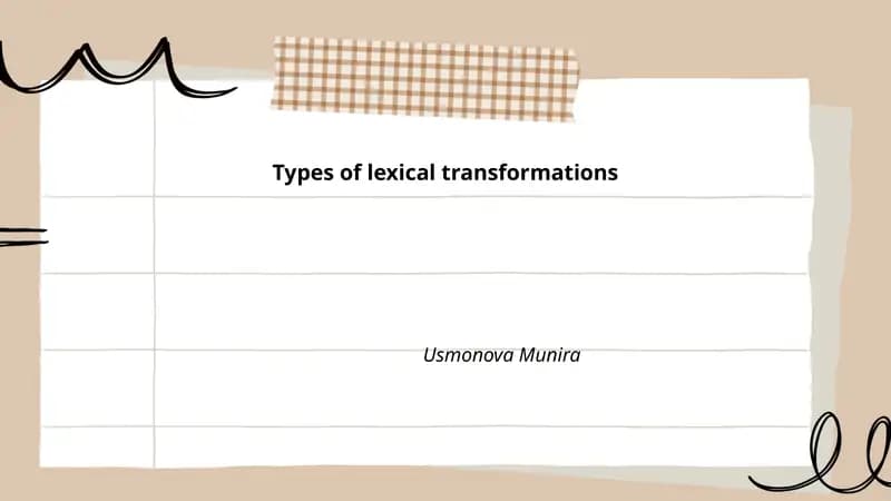 Types of lexical transformations
