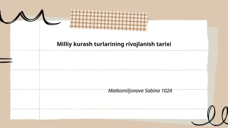 Milliy kurash turlarining rivojlanish tarixi