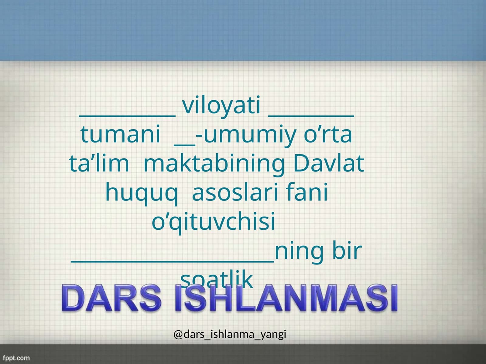 Davlat huquqasoslarini o'qitish