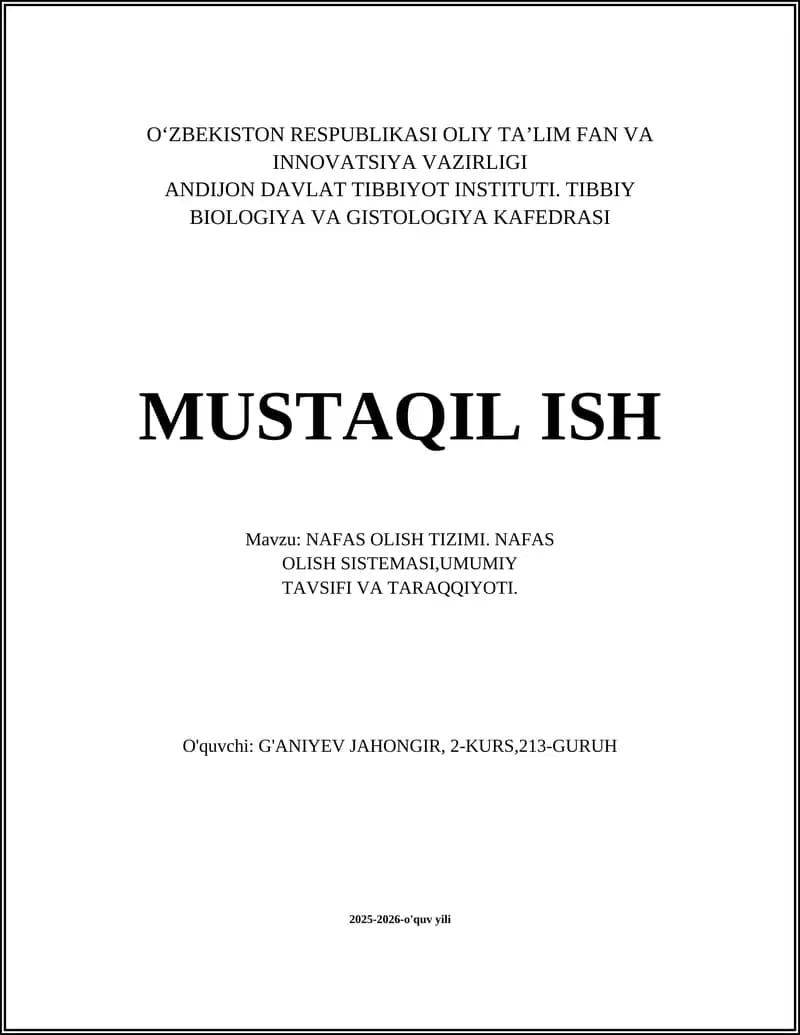 NAFAS OLISH TIZIMI