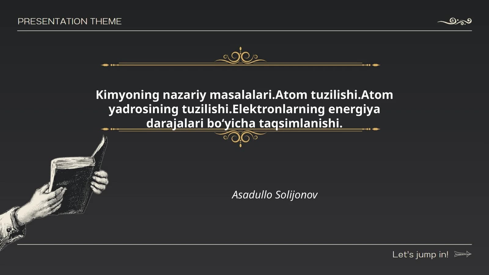 Kimyoning nazariy masalalari