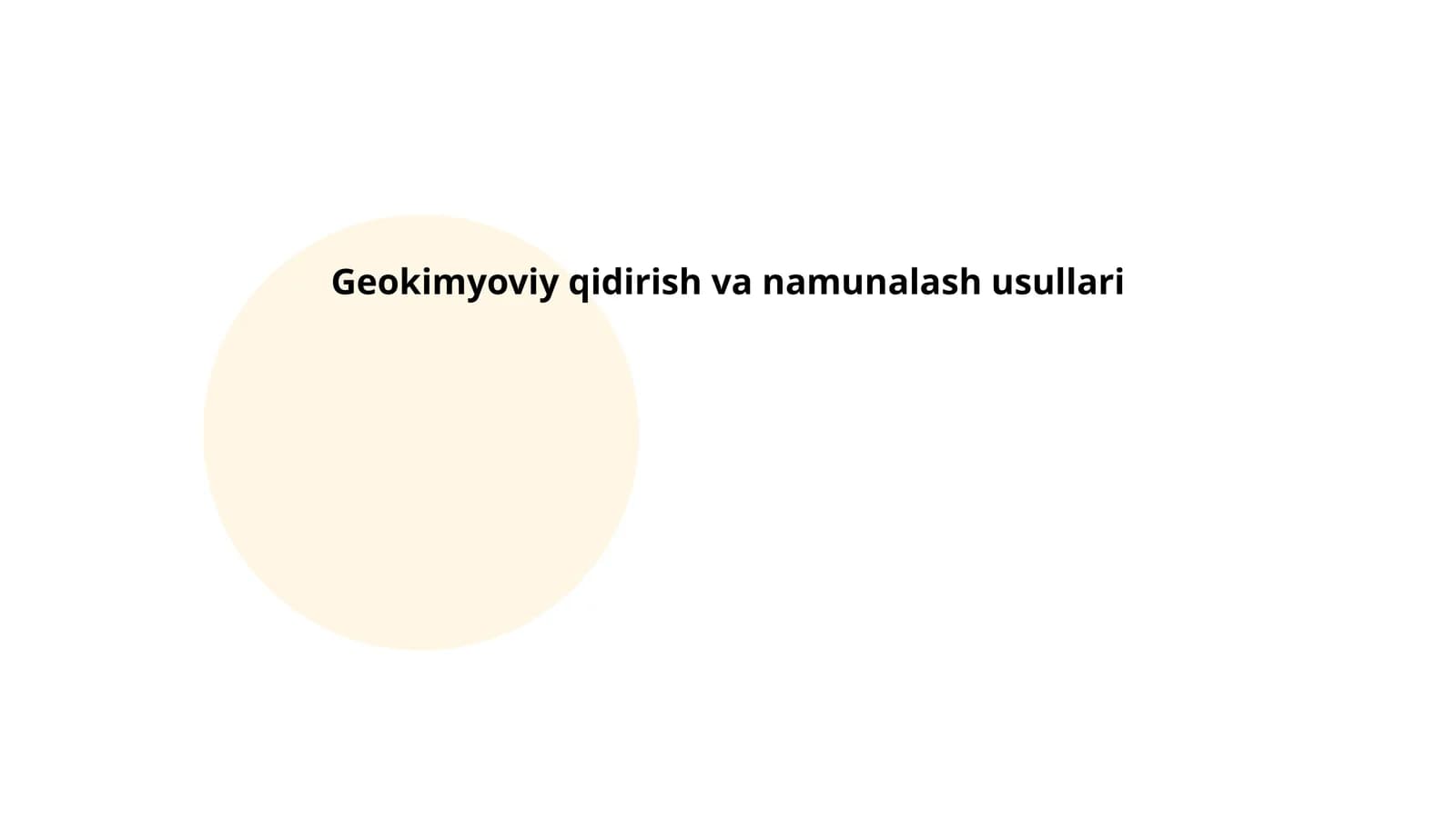 Geokimyoviy qidirish va namunalash usullari