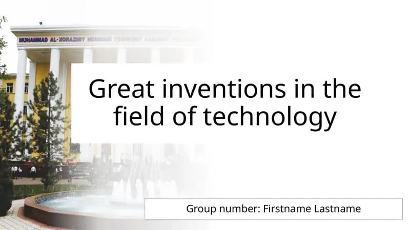 English presentation | Great inventions in the field of technology