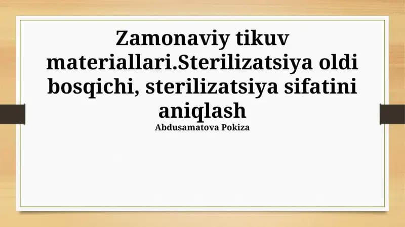 Zamonaviy tikuv materiallari