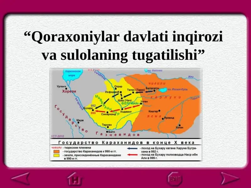 Qoraxoniylardavlati inqirozi va sulolani tug'atilishi