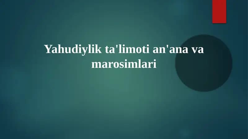 Yahudiylikta'limotian'anavamarosimlari