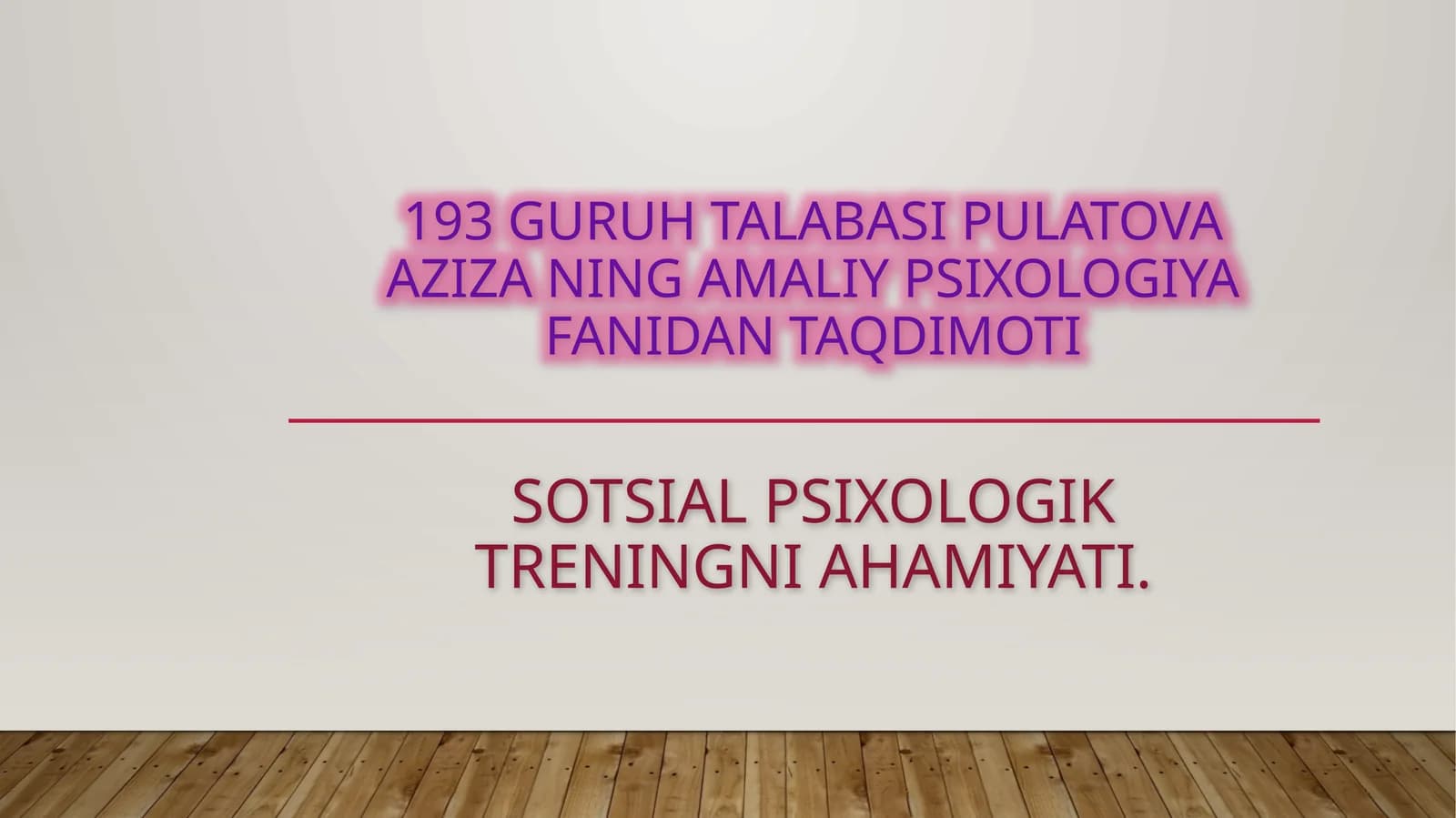 Sotsialpsixologik treningning ahamiyati