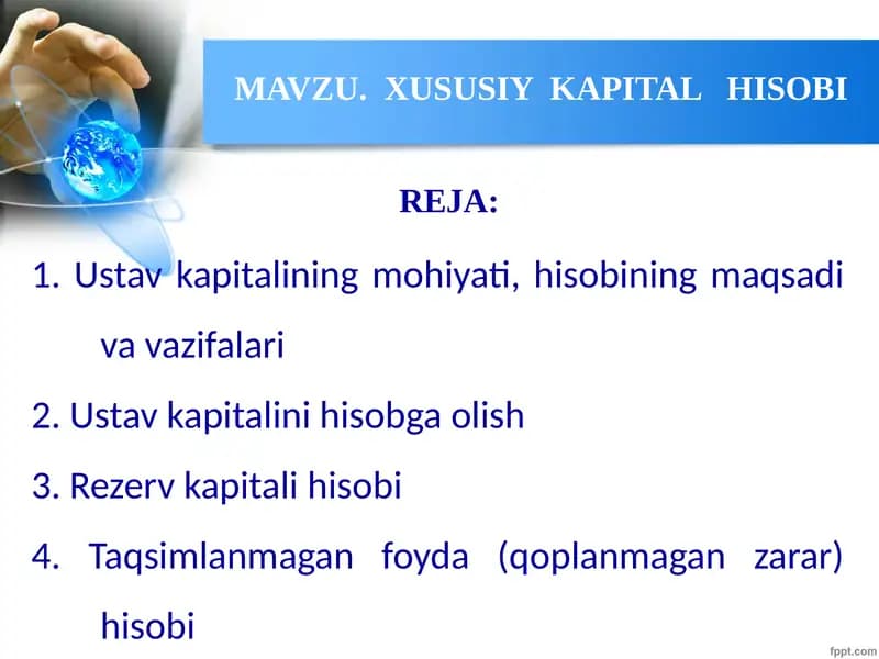 Xususiy Kapital Hisobi