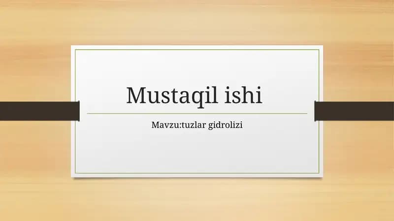 tuzlar gidrolizi
