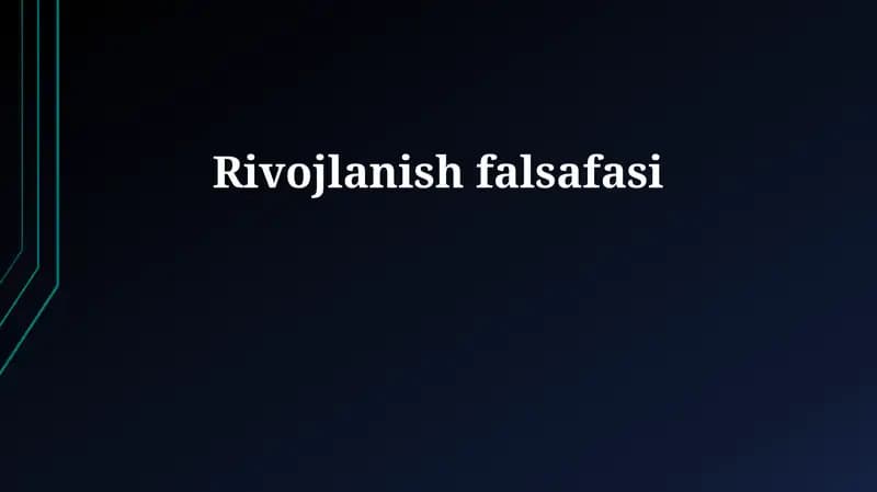Rivojlanish falsafasi