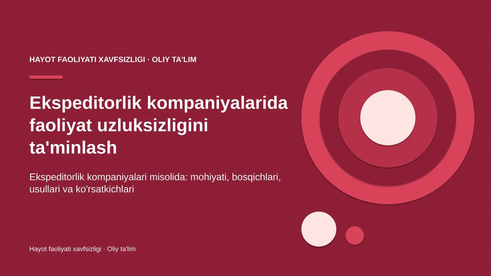 Ekspeditorlik kompaniyalarida faoliyat uzluksizligini ta'minlash