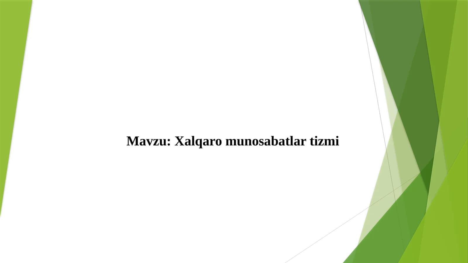 Xalqaro munosabatlar tizmi