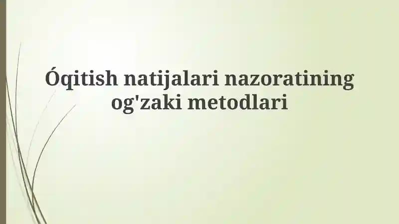 Og'zaki baholash