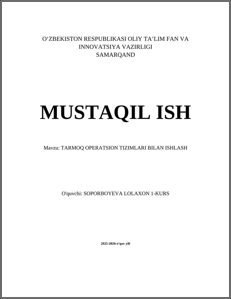 Tarmoq operatsion tizimlari