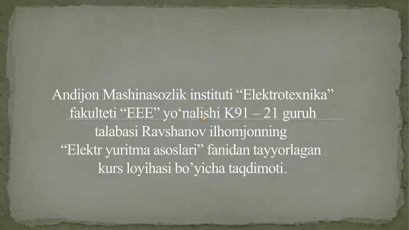 Elektr yuritma mexanikasi