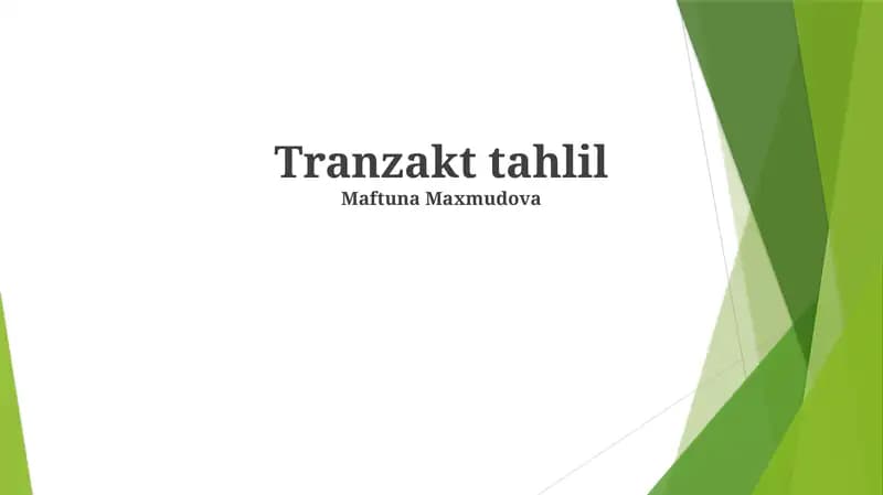 Tranzakt tahlil