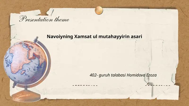 Navoiyning Xamsat ul mutahayyirin asari