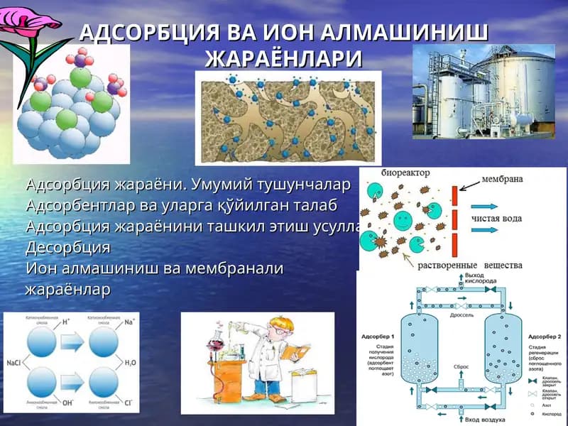 АДСОРБЦИЯ ВА ИОН АЛМАШИНИШ ЖАРАЁНЛАРИ