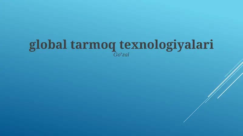 Global Tarmoq Texnologiyalari