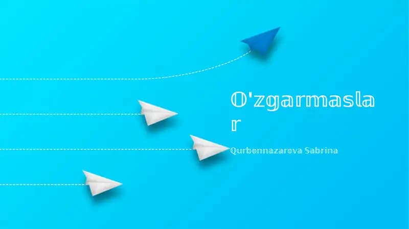 O'zgarmaslar