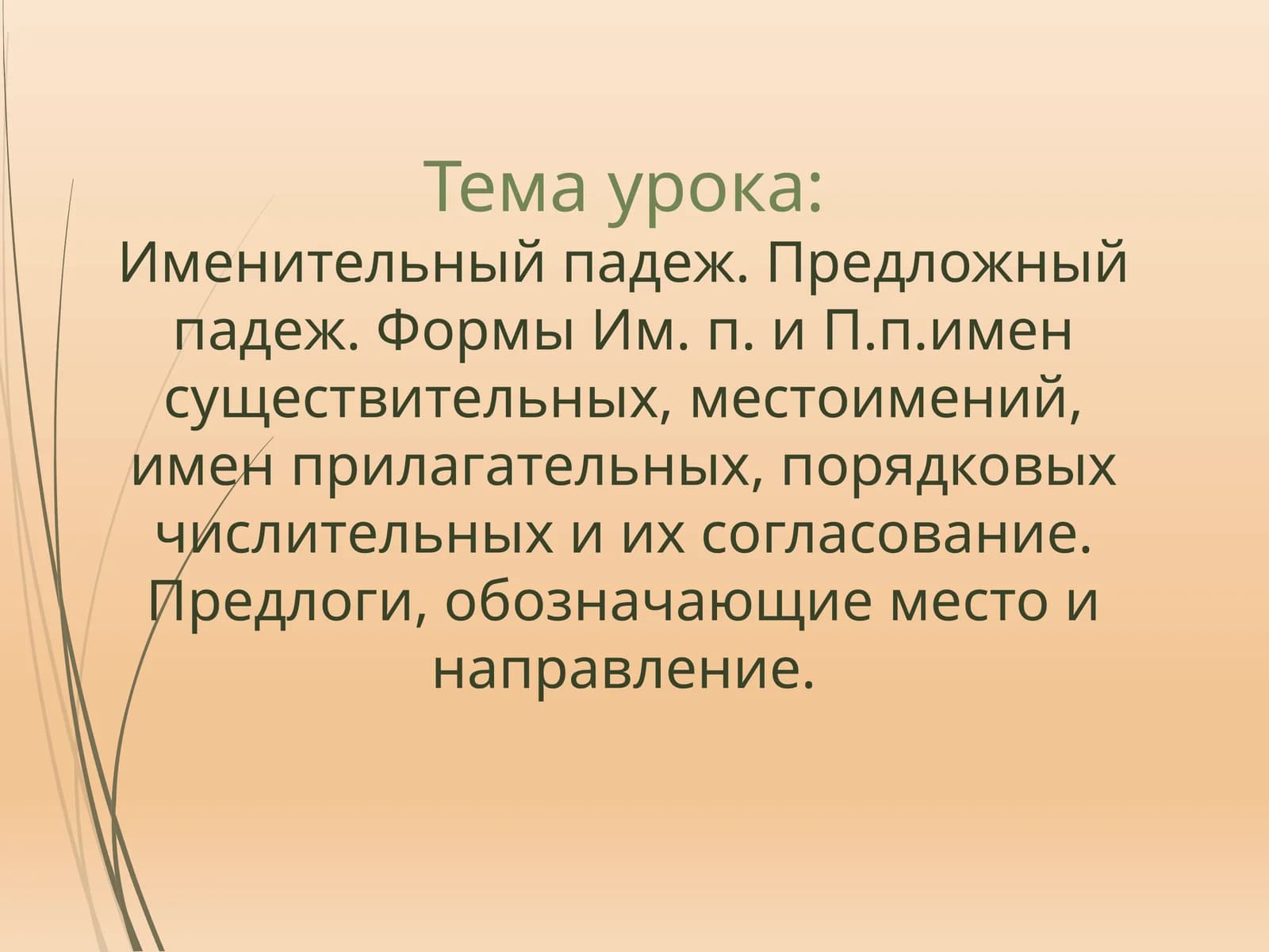 Именительныйпадеж. Предложный падеж