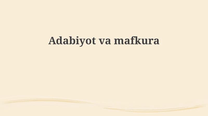 Mafkura: Ta'rif va Turlari