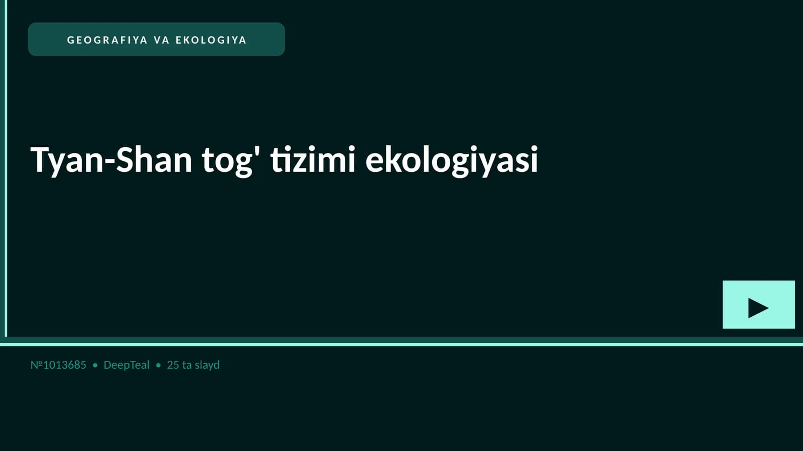 Tyan-Shan tog' tizimi ekologiyasi
