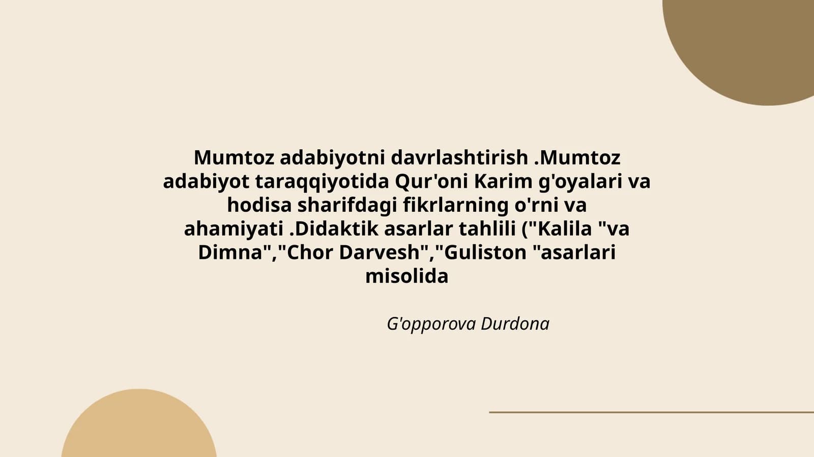 Mumtoz adabiyotni davrlashtirish