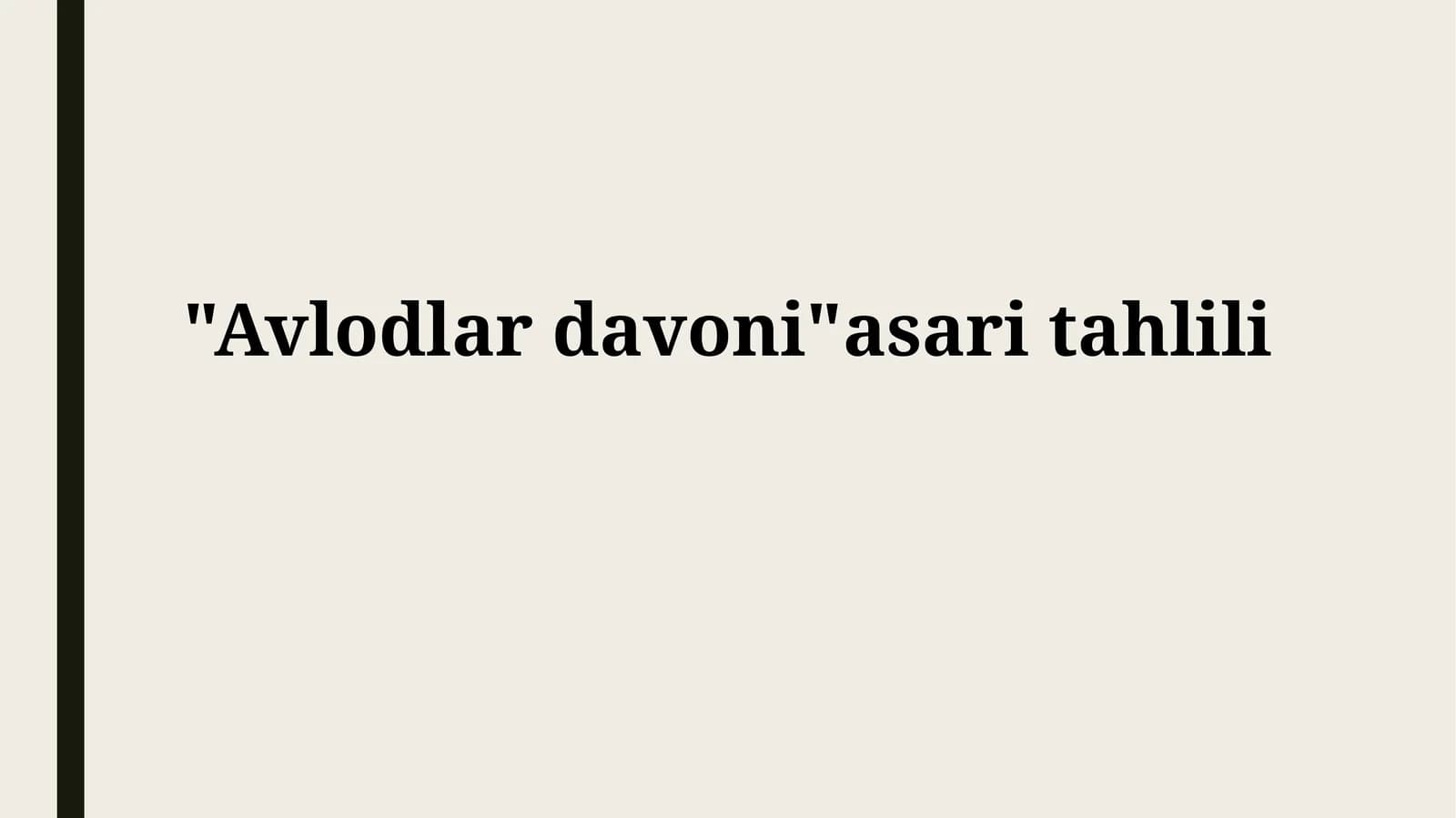 Avlodlardavoni asaritahlili