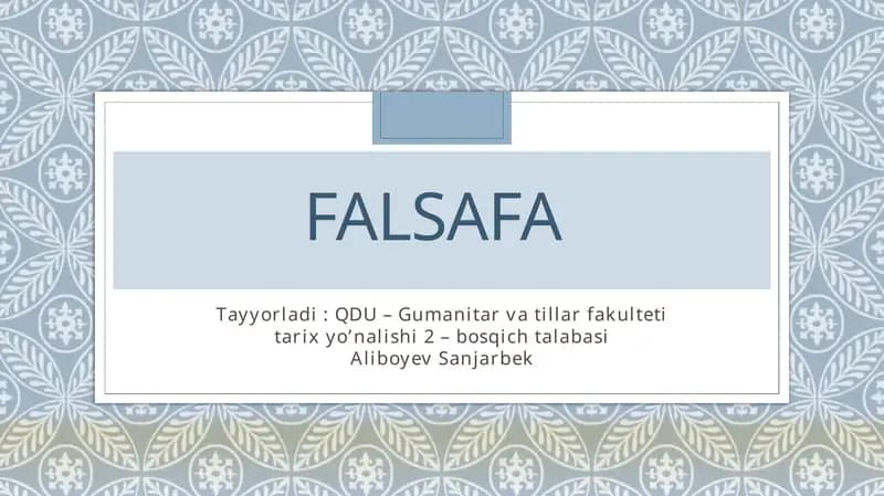 Qanday muammolar falsafiy muammolar