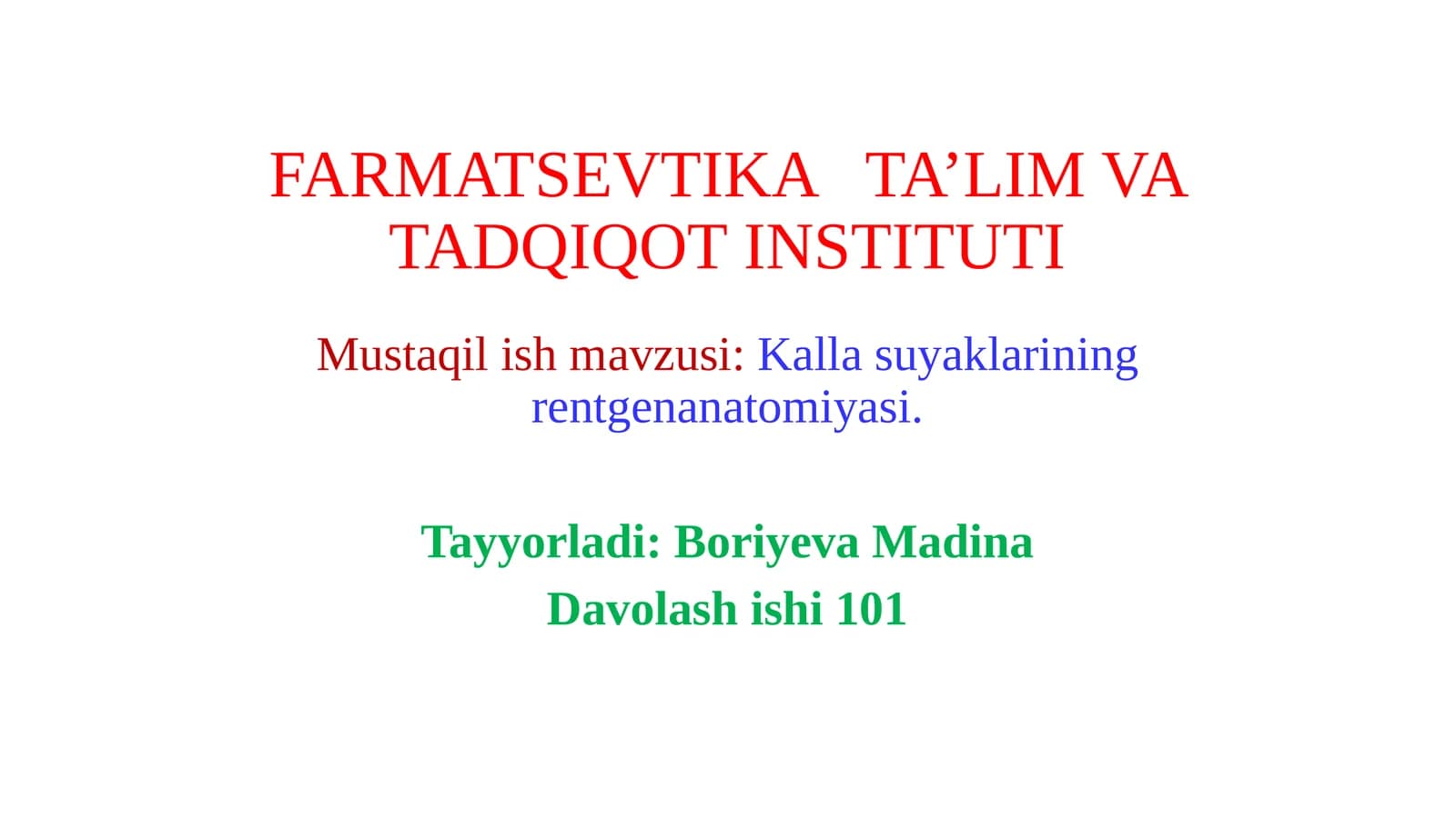 Kalla suyaklarining rentgenanatomiyasi