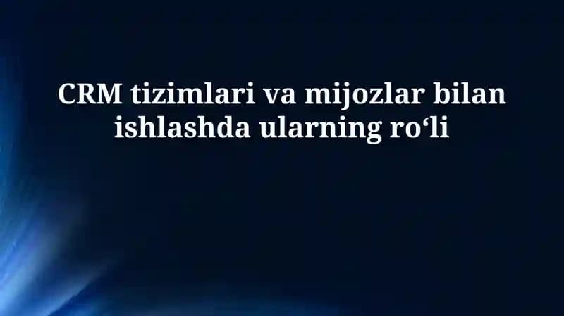 CRM tizimlari