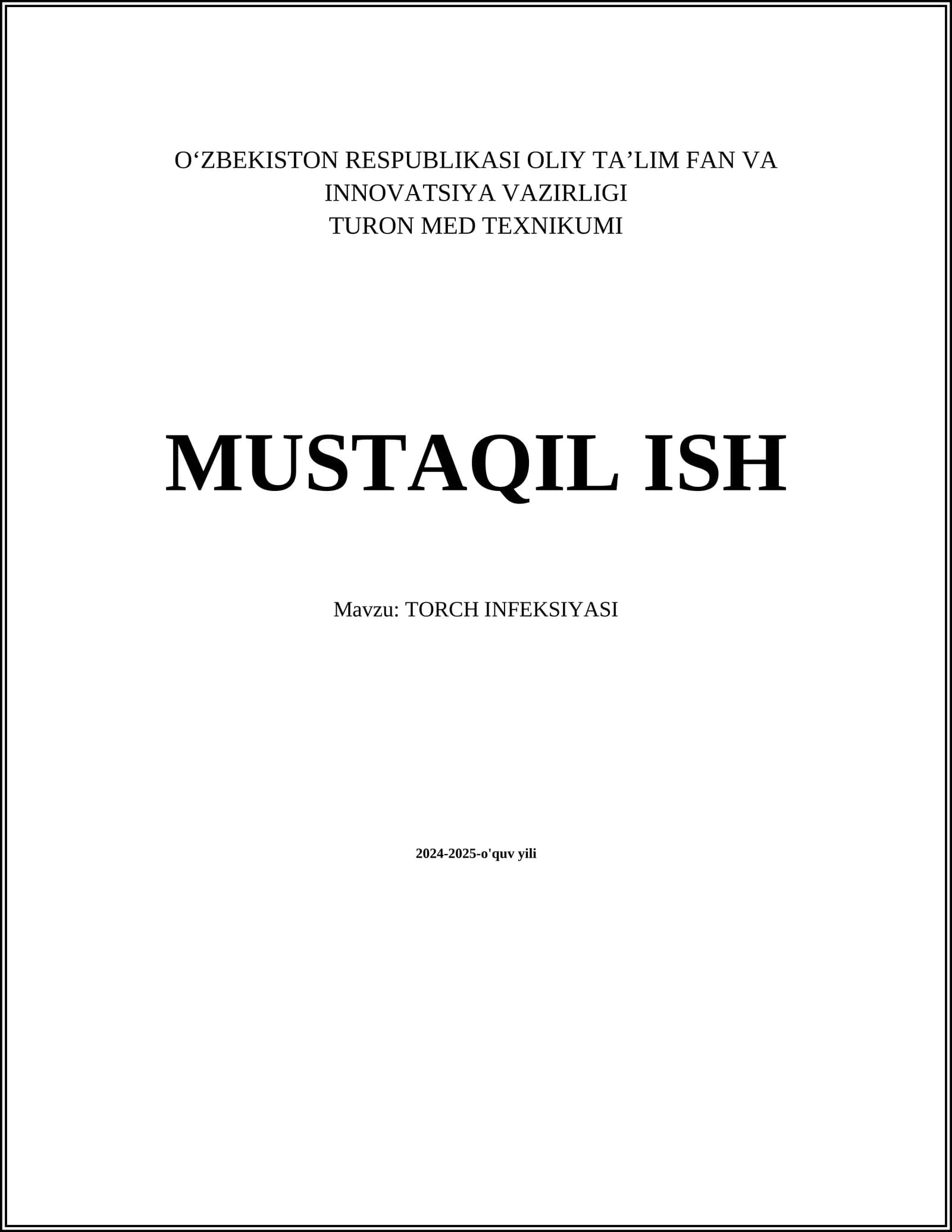 TORCH INFEKSIYASI