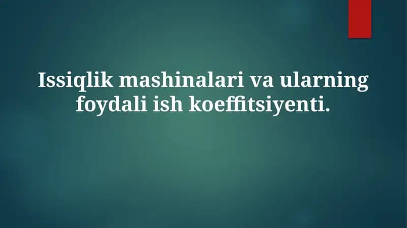 Issiqlik dvigatellari