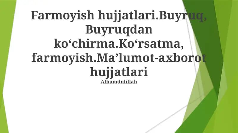 Farmoyish hujjatlari