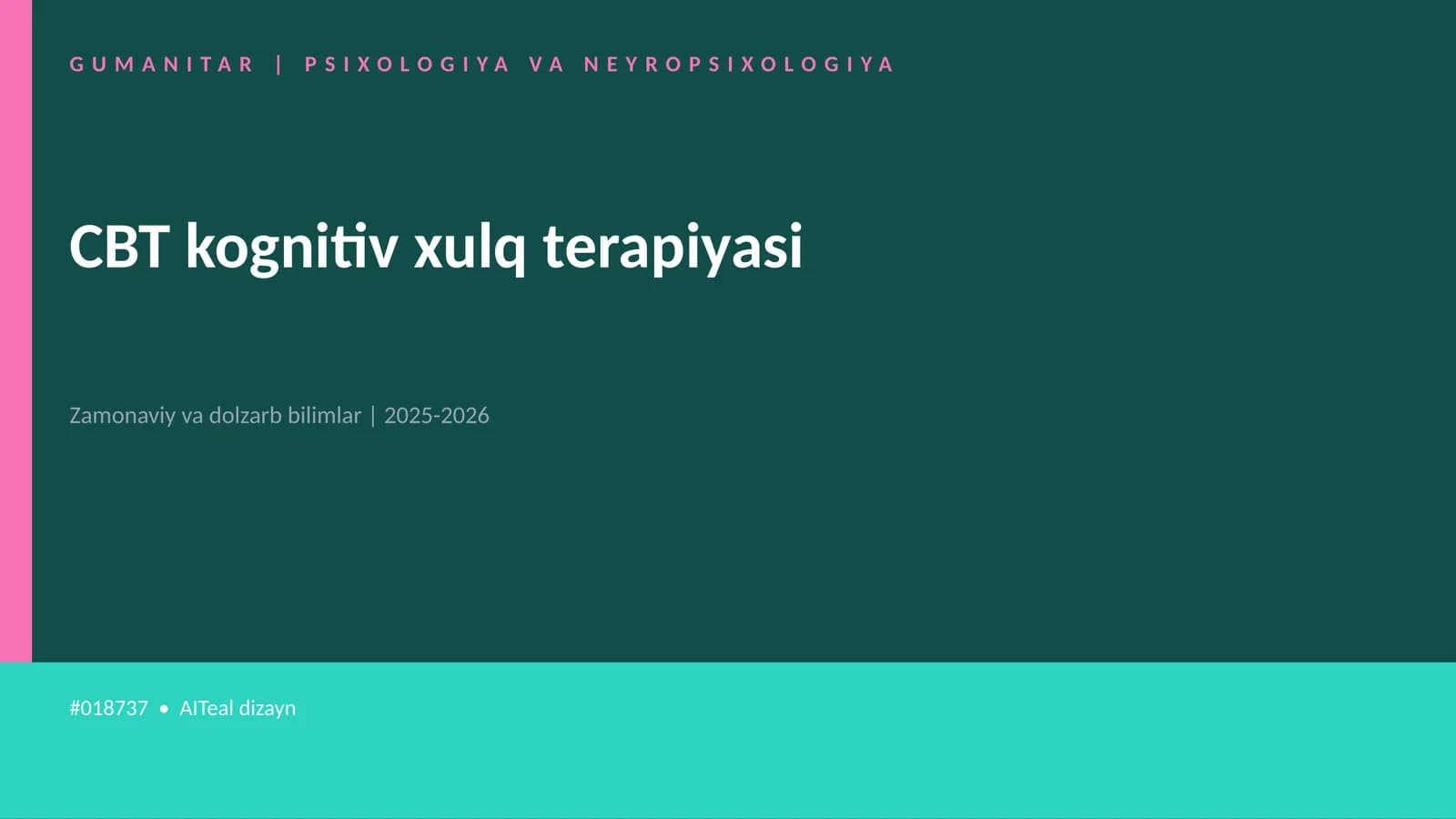 CBT kognitiv xulq terapiyasi