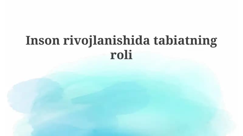 Tabiatning Insonrivojlanishi