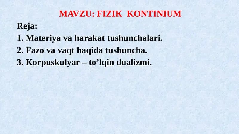 FIZIK KONTINIUM