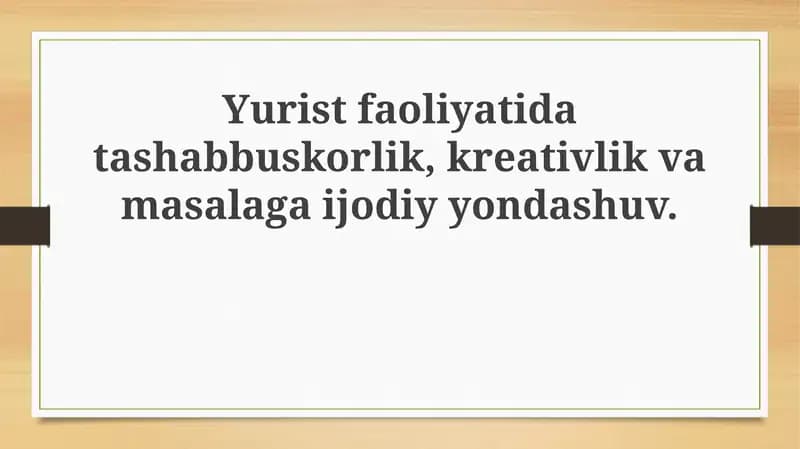 Tashabbus va ijodkorlik