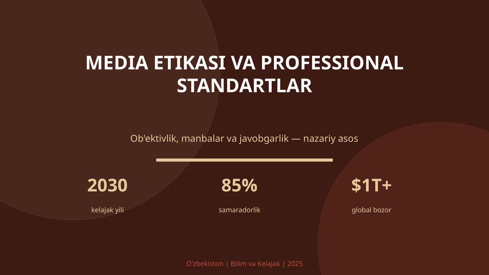 MEDIA ETIKASI VA PROFESSIONAL STANDARTLAR