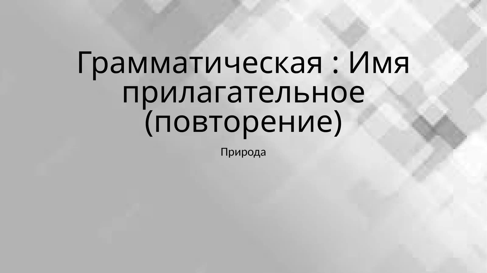 Имя прилагательное (повторение)