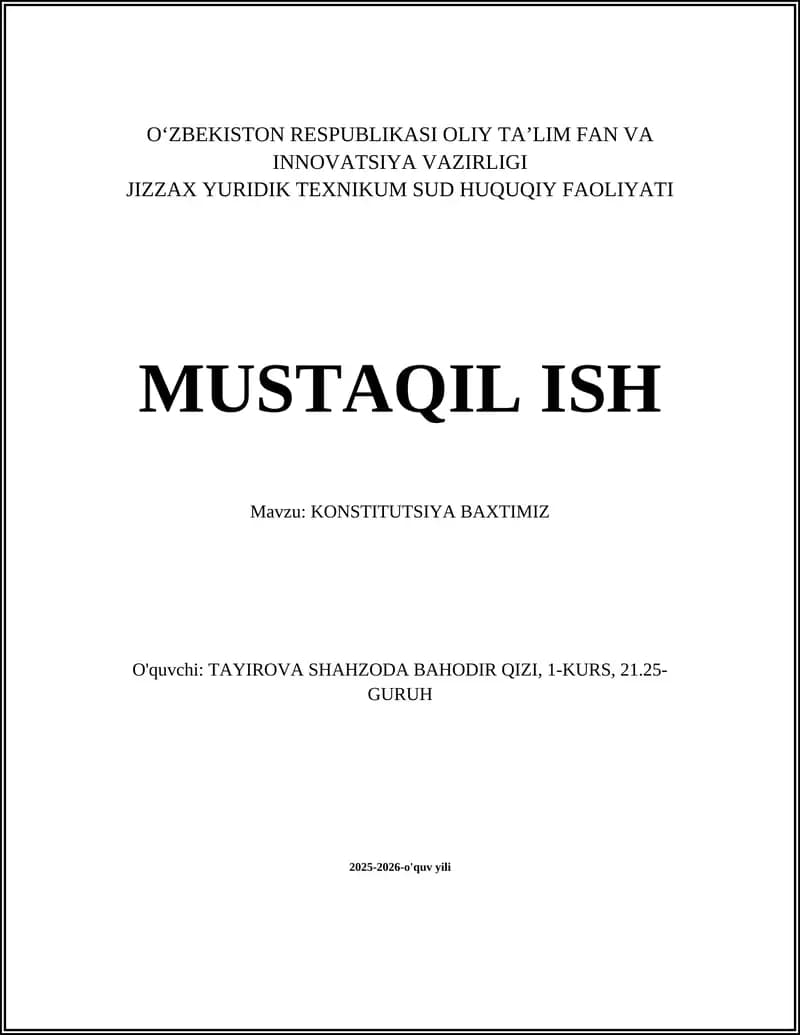 KONSTITUTSIYA BAXTIMIZ