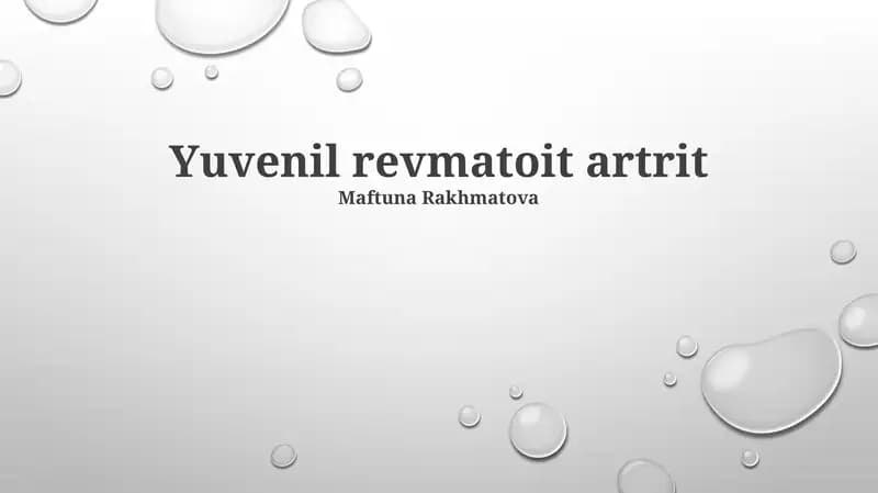 Yuvenil revmatoit artrit