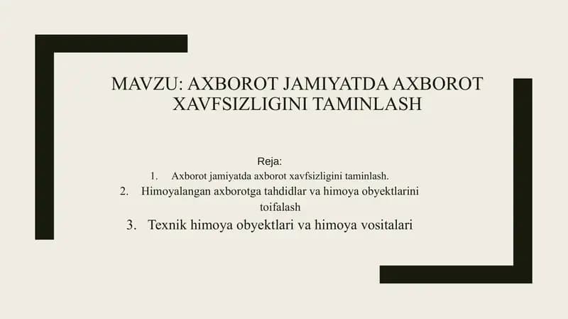 Axborot xavfsizligi ni oshirish