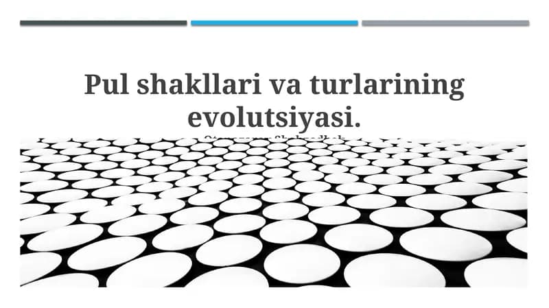 Pul shakllari va turlarining evolutsiyasi
