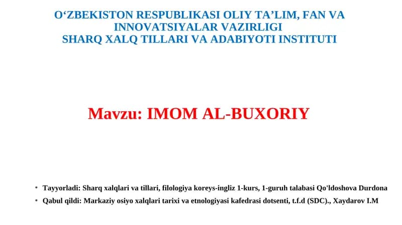 IMOM AL-BUXORIY