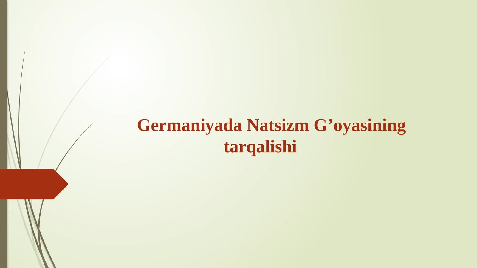 Germaniyada Natsizm G’oyasining tarqalishi