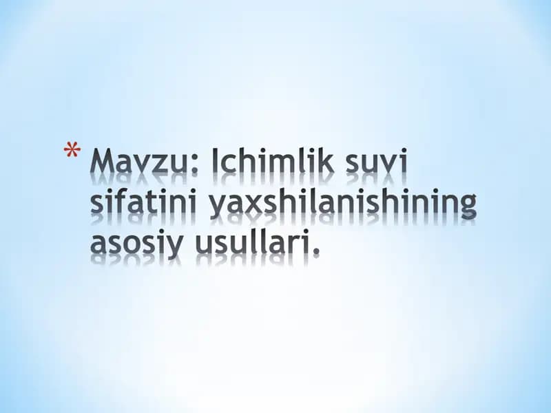 Suvni tozalash