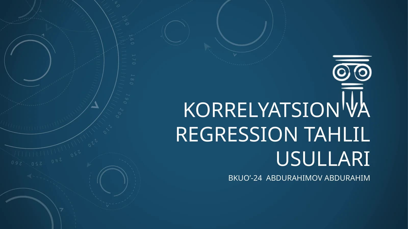 Korrelyatsion va regression tahlil usullari