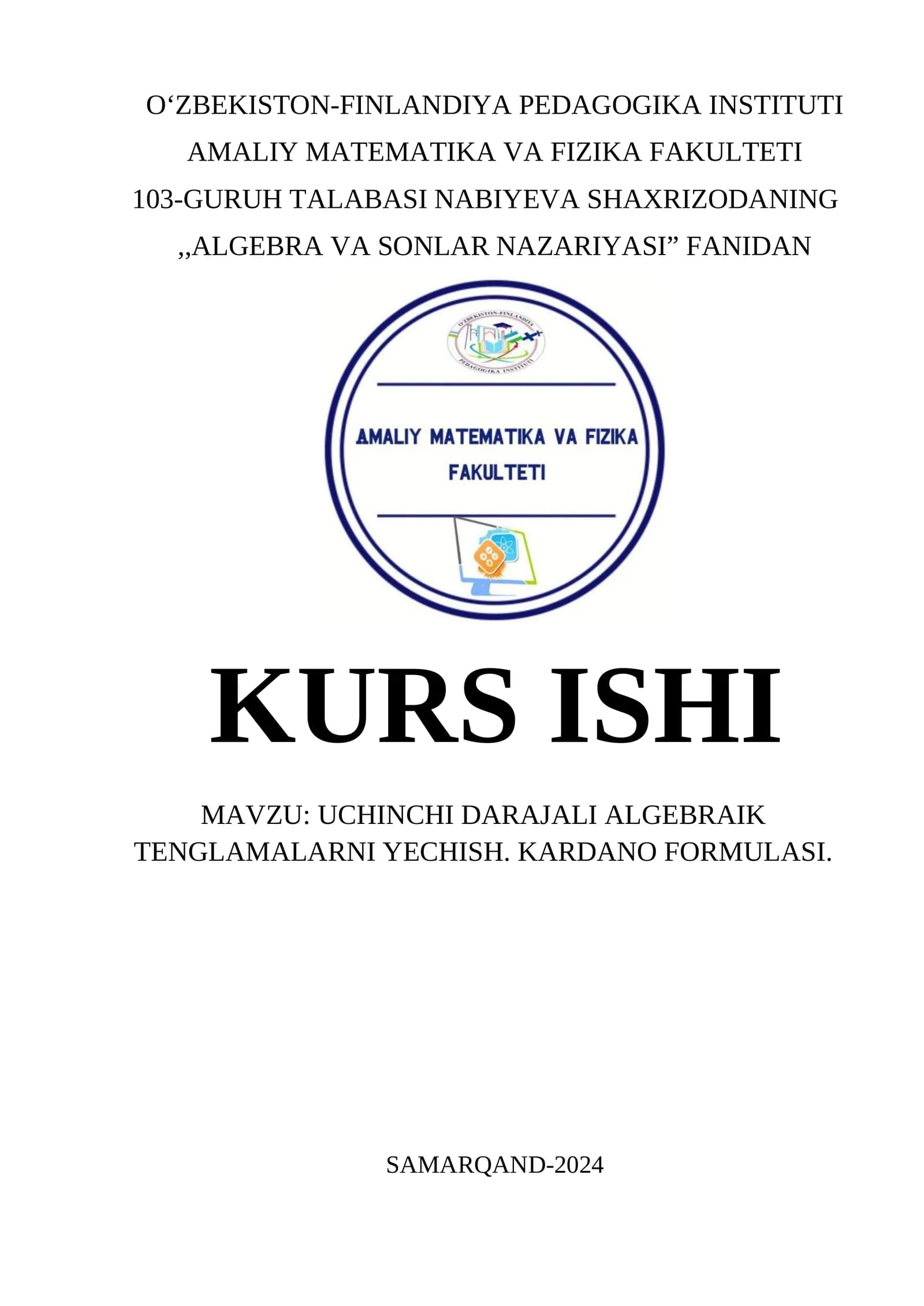 kardano formulasi